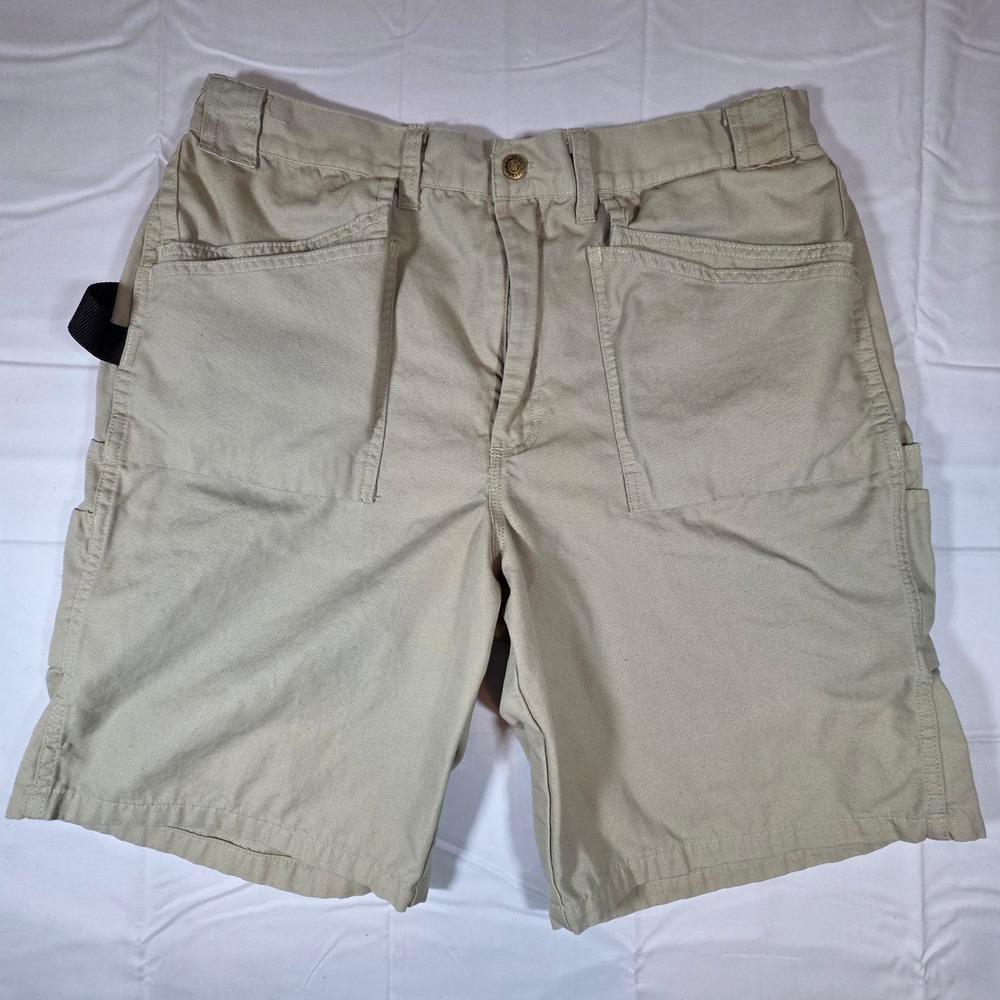 Blaklader Workwear Mens 38 Khaki Cotton Canvas Utility Cargo Shorts Hammer Loop